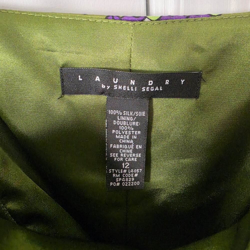 Strapless Silk Laundry 90s Midi Slip Retro Floral Dress Size 12 Green Y2K Sexy - Picture 7 of 7